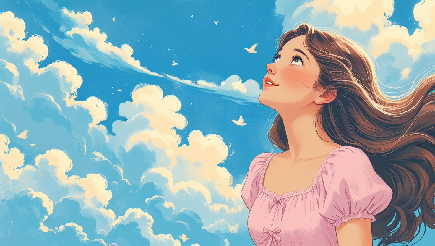 夢を夢のままでおわらせないように - 空を見上げる女性